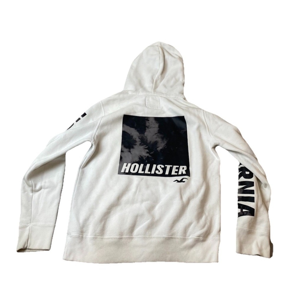 Hollister Hoodie Mens Medium White Pullover California Sweatshirt Preppy